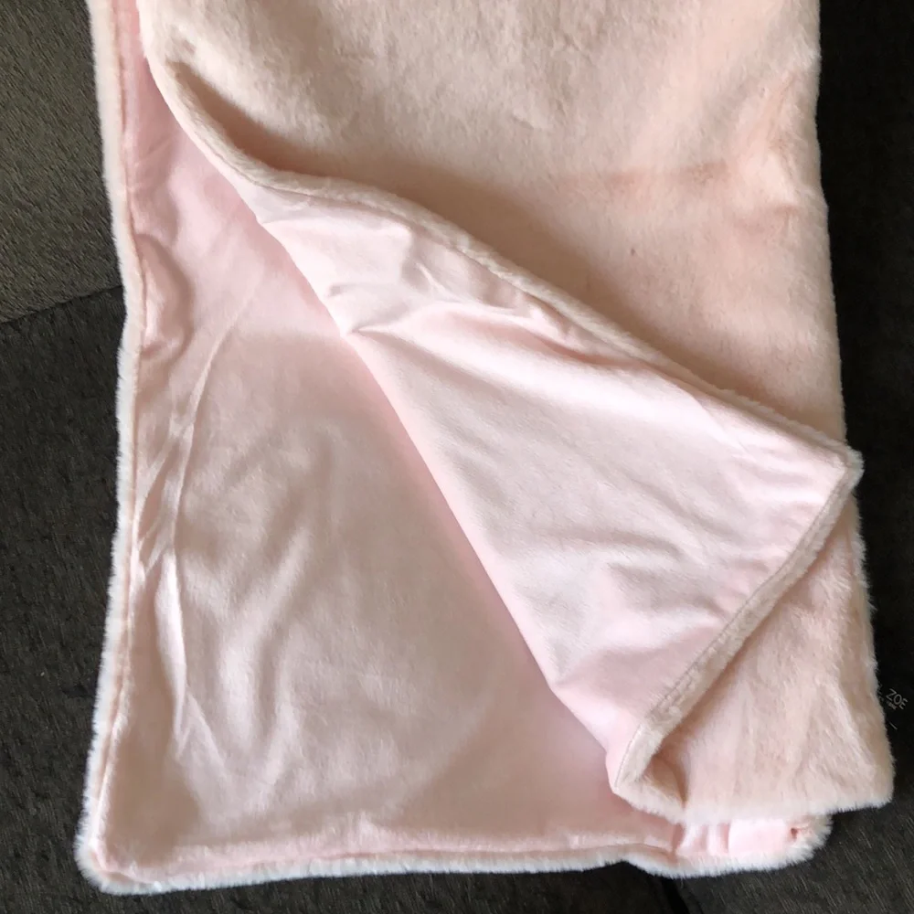 Rachel Zoe PINK Faux Fur Table Runner